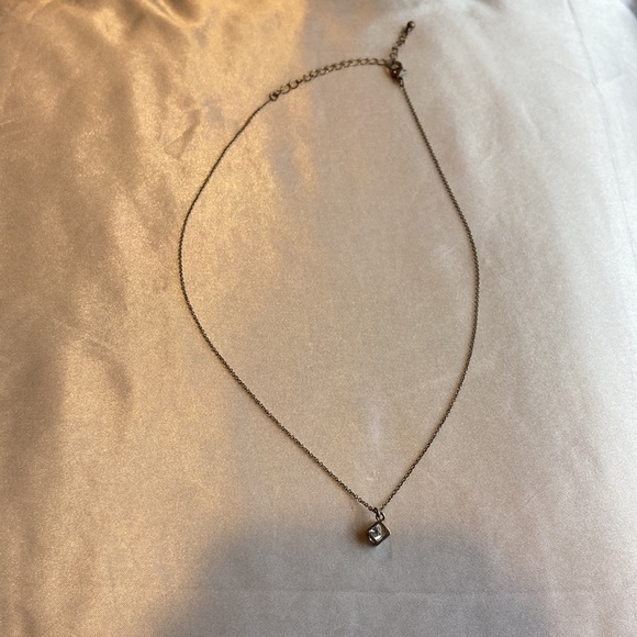 Diamond in a box silver necklace - Picture 2 of 5